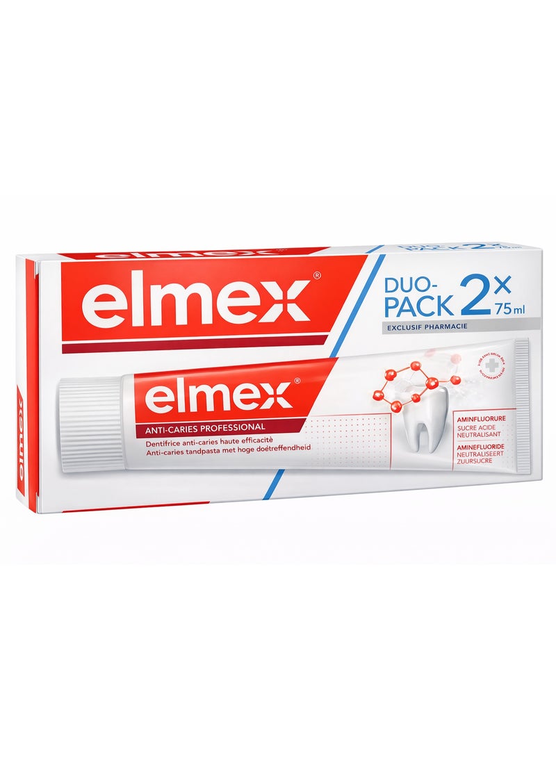 Elmex Anti-Decays Professional Toothpaste 2 x 75ml - Image 1